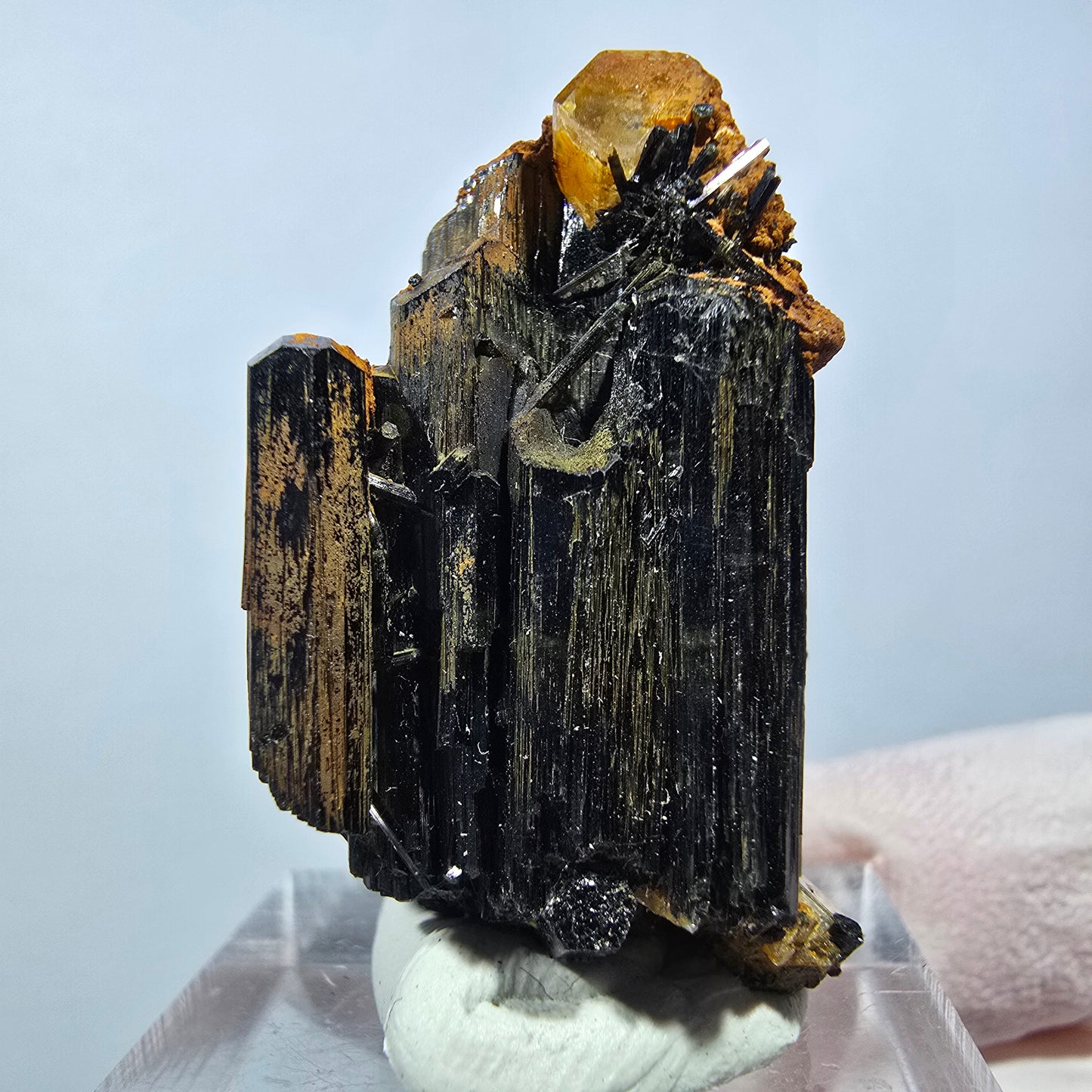Seltene Goshenit (Beryl) auf Schörl Turmalin Stufe Erongo, Namibia 33*22*20mm #13244