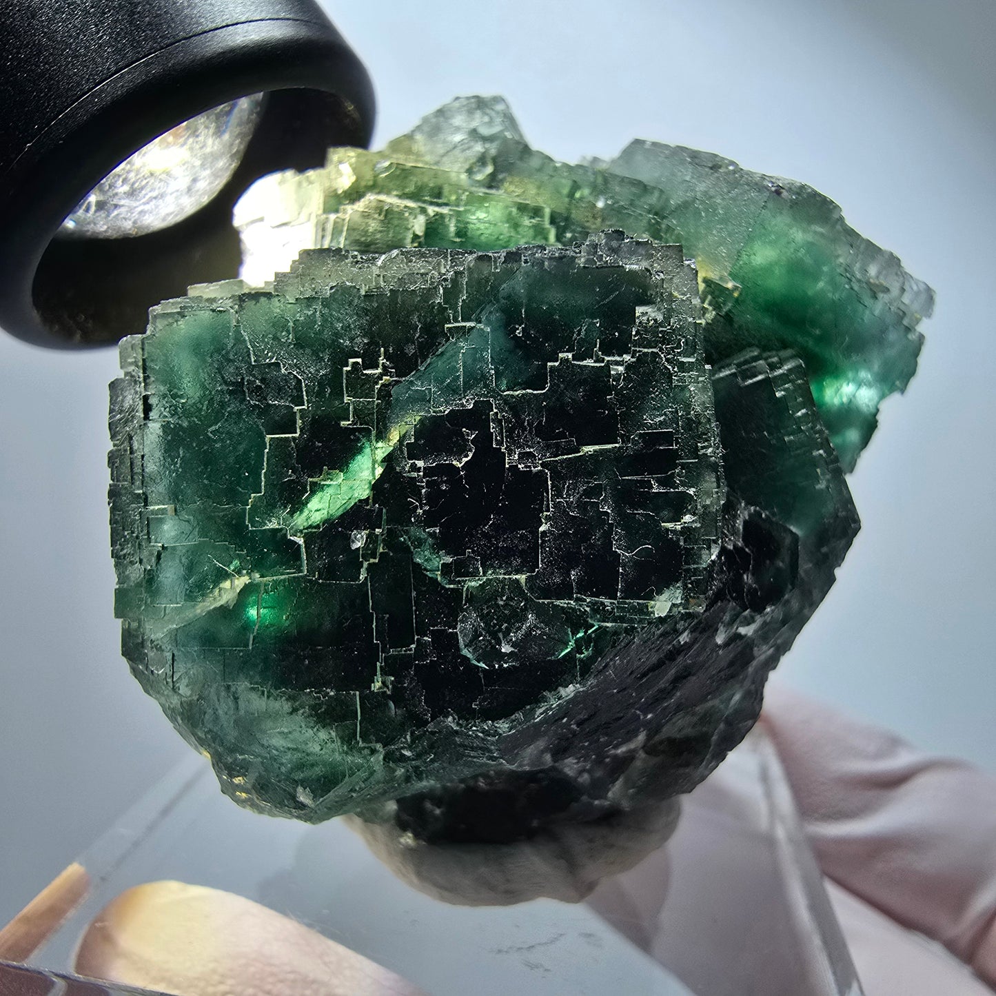 Phantom Fluorit Würfel Stufe, parkettiert grün Okorusu, Namibia 58*51*49mm #13252