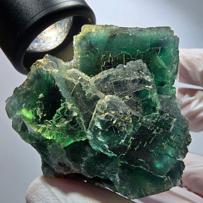 Phantom Fluorit Würfel Stufe, parkettiert grün Okorusu, Namibia 58*51*49mm #13252