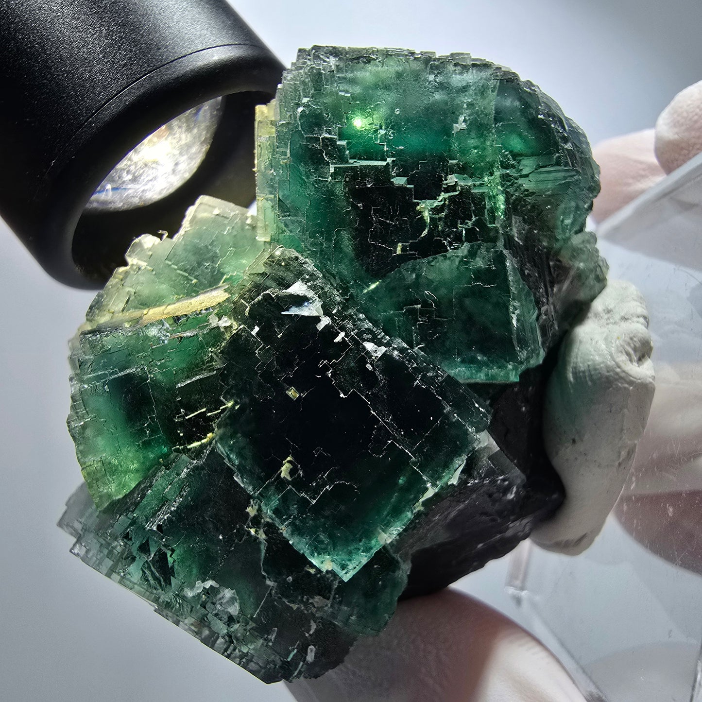 Phantom Fluorit Würfel Stufe, parkettiert grün Okorusu, Namibia 58*51*49mm #13252