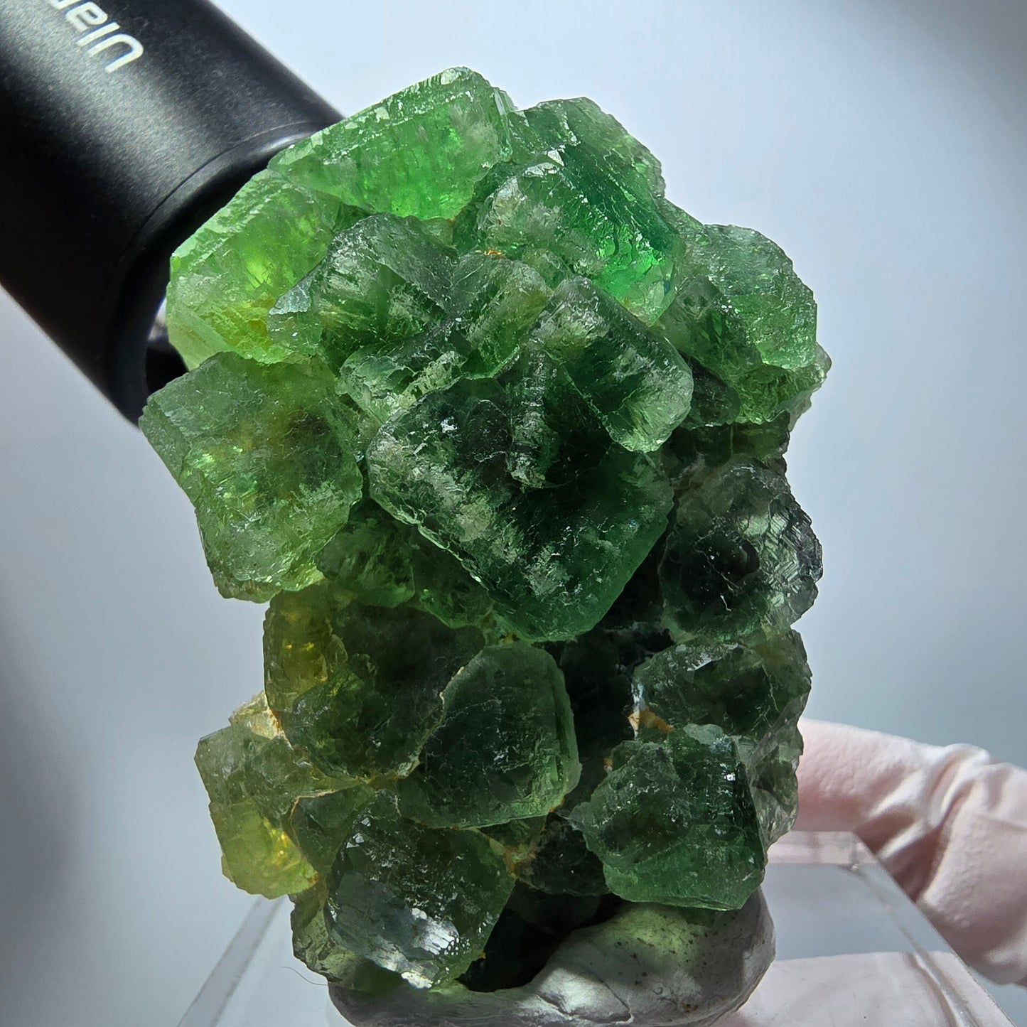 Phantom Fluorit Würfel Stufe, parkettiert grün Okorusu, Namibia 57*41*31mm #13253