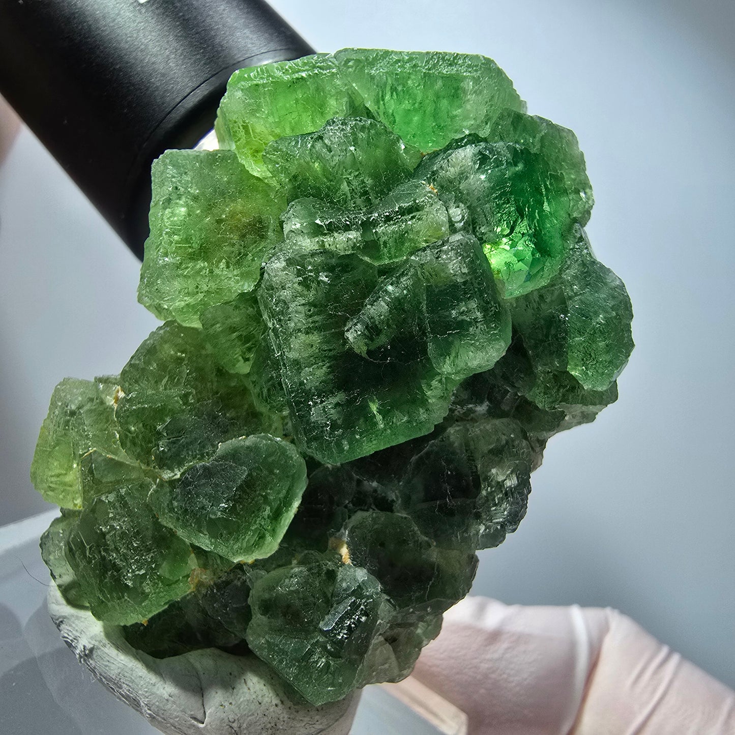 Phantom Fluorit Würfel Stufe, parkettiert grün Okorusu, Namibia 57*41*31mm #13253