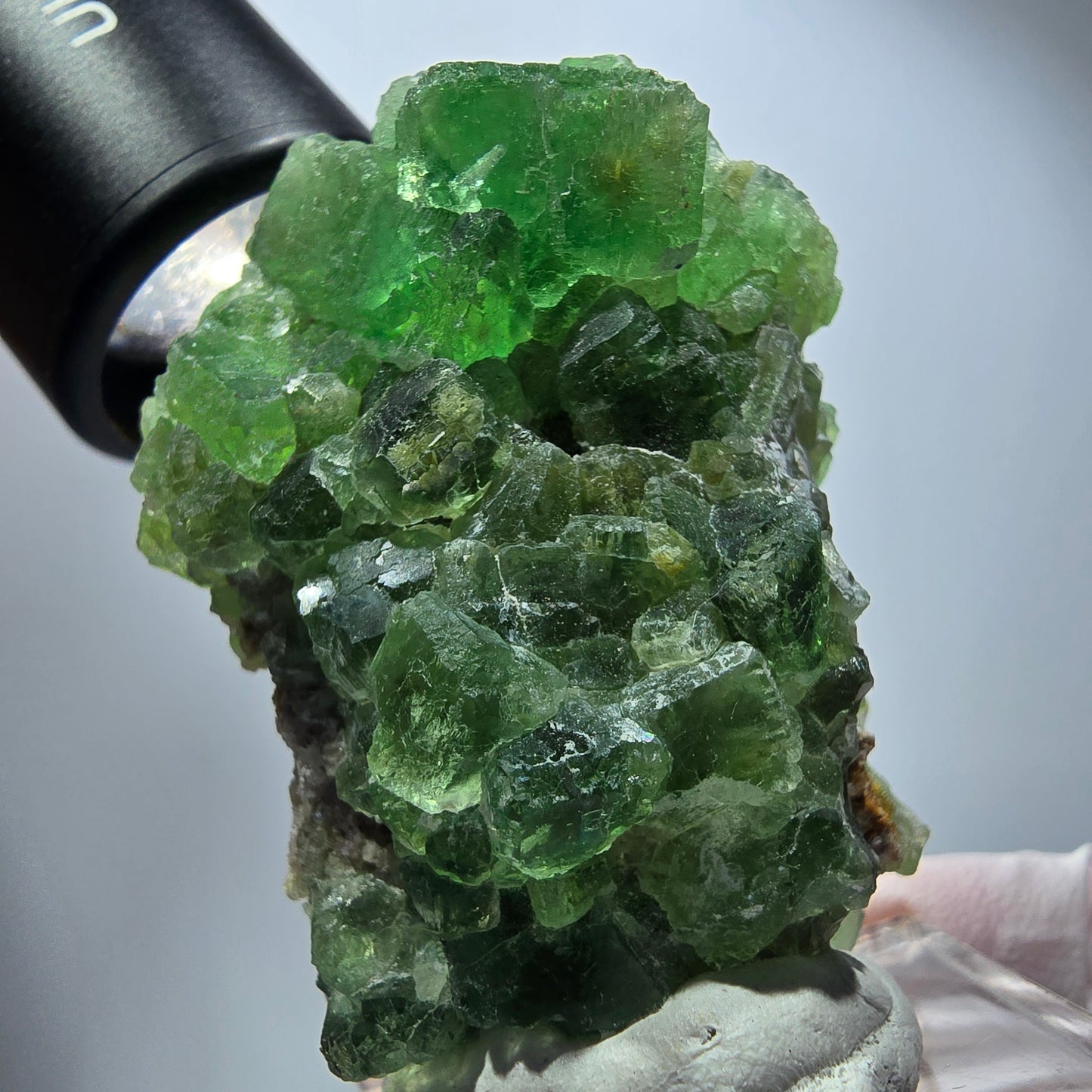Phantom Fluorit Würfel Stufe, parkettiert grün Okorusu, Namibia 57*41*31mm #13253