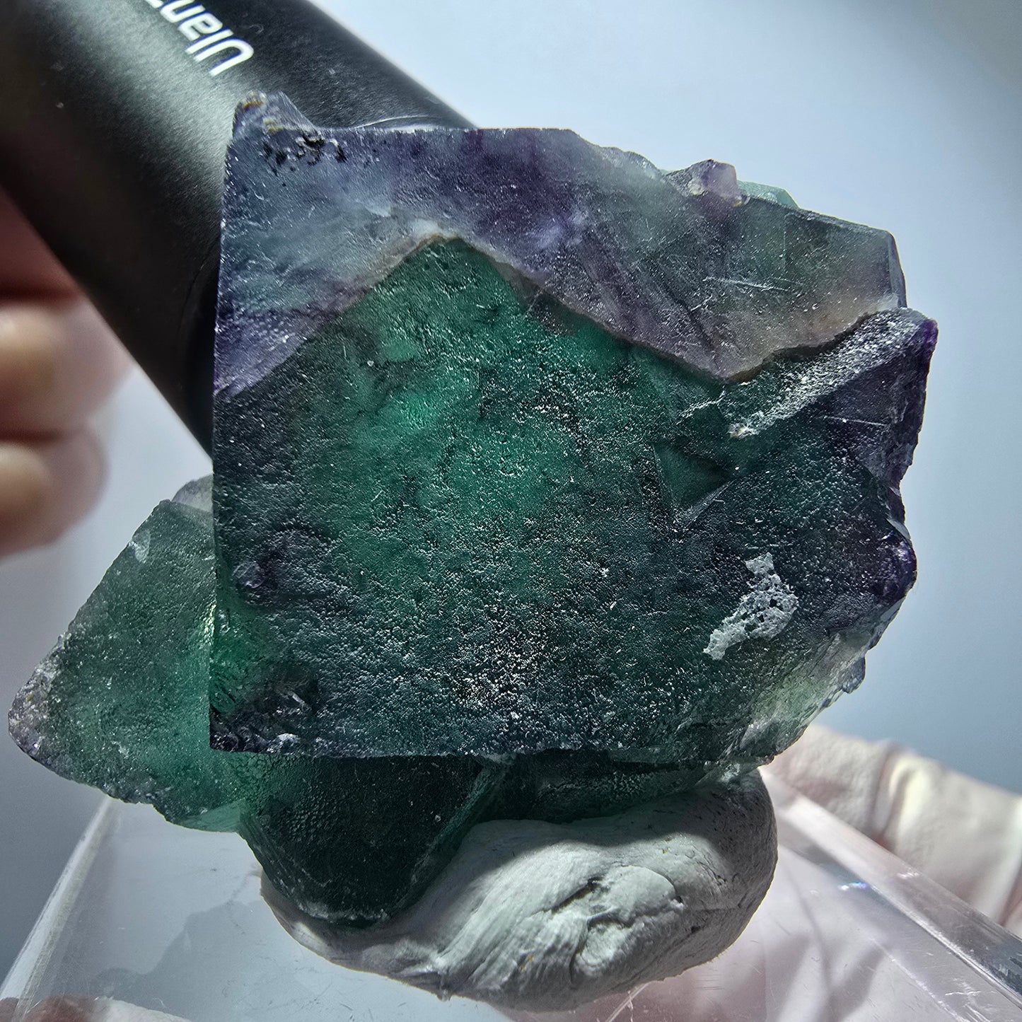 Seltene Phantom Fluorit Würfel Stufe, grün lila Okorusu, Namibia 55*41*31mm #13254