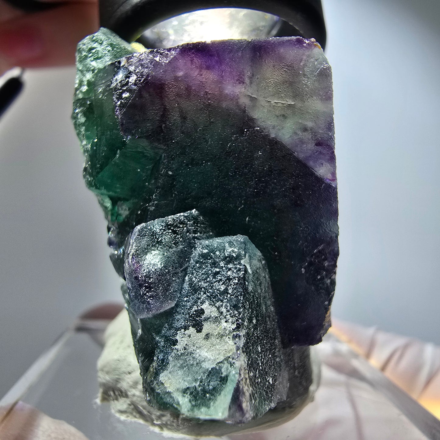 Seltene Phantom Fluorit Würfel Stufe, grün lila Okorusu, Namibia 55*41*31mm #13254