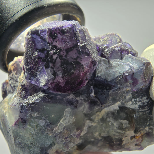 Seltene Phantom Fluorit Würfel Stufe, grün blau lila Okorusu, Namibia 63*50*35mm #13256