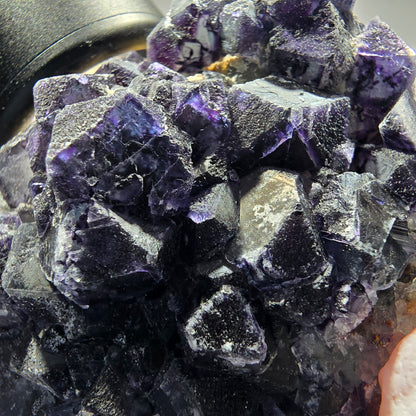 Seltene Phantom Fluorit Würfel Stufe, grün blau lila Okorusu, Namibia 63*50*35mm #13256