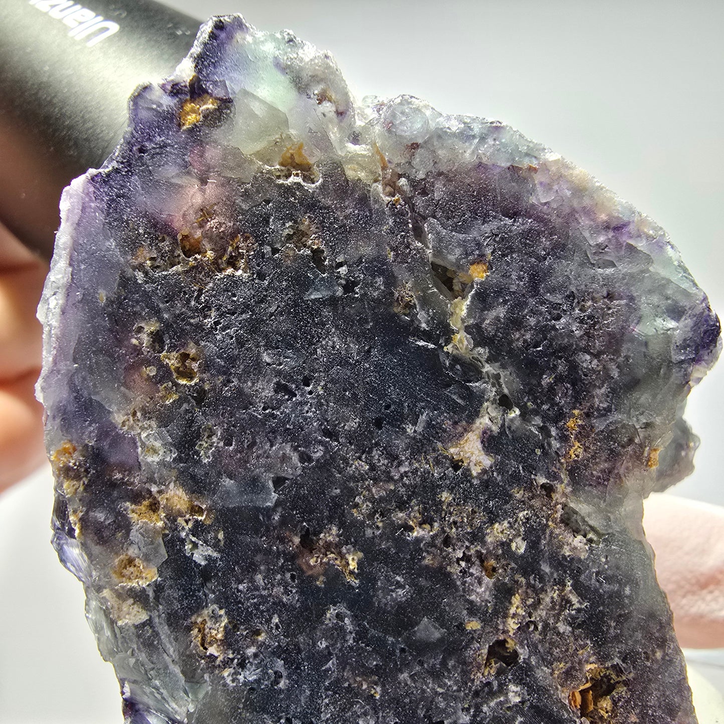Seltene Phantom Fluorit Würfel Stufe, grün blau lila Okorusu, Namibia 63*50*35mm #13256