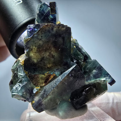 Seltene Phantom Fluorit Würfel Stufe, grün lila Okorusu, Namibia 46*35*16mm #13257