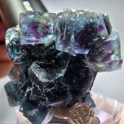 Seltene Phantom Fluorit Würfel Stufe, grün lila Okorusu, Namibia 50*38*21mm #13258