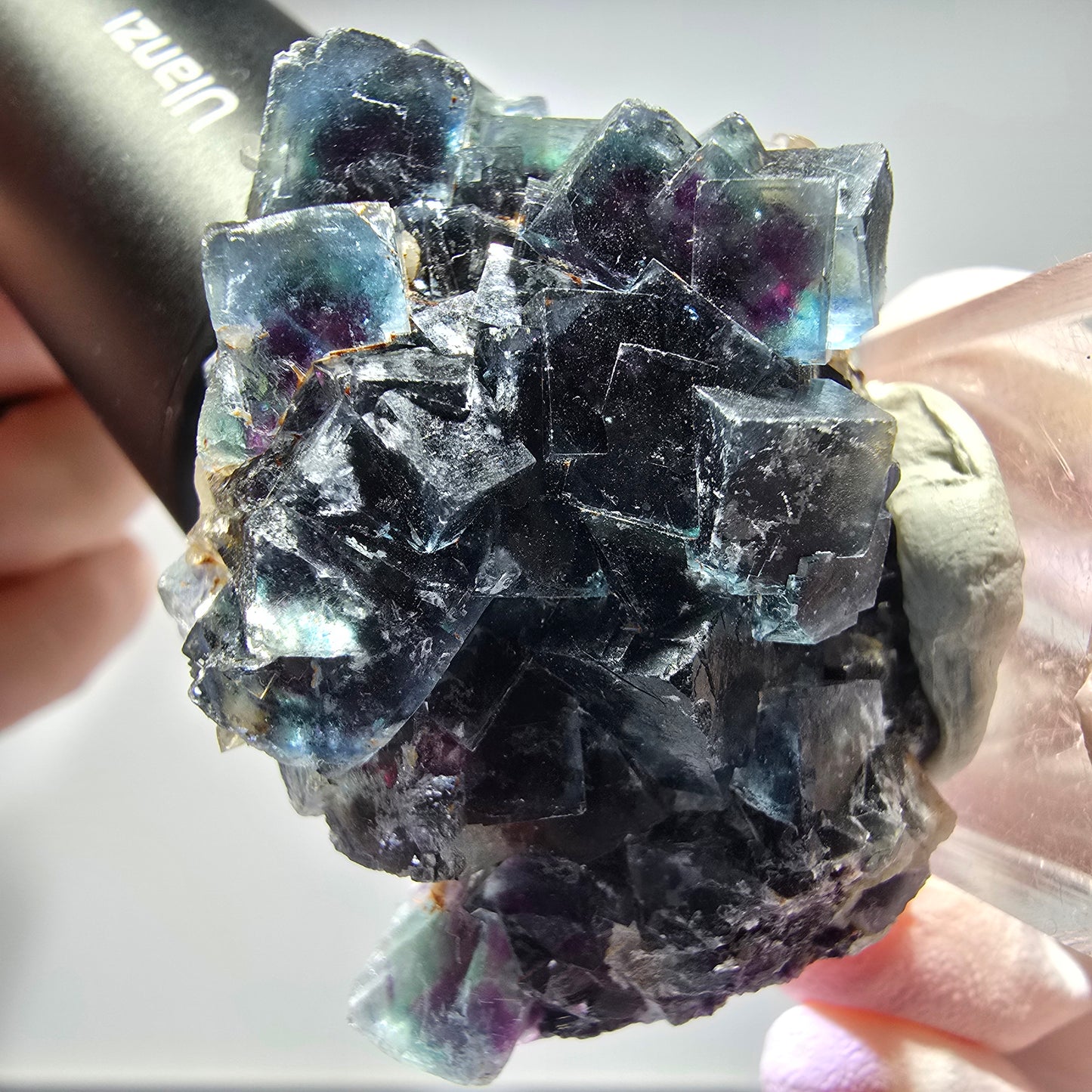 Seltene Phantom Fluorit Würfel Stufe, grün lila Okorusu, Namibia 50*38*21mm #13258