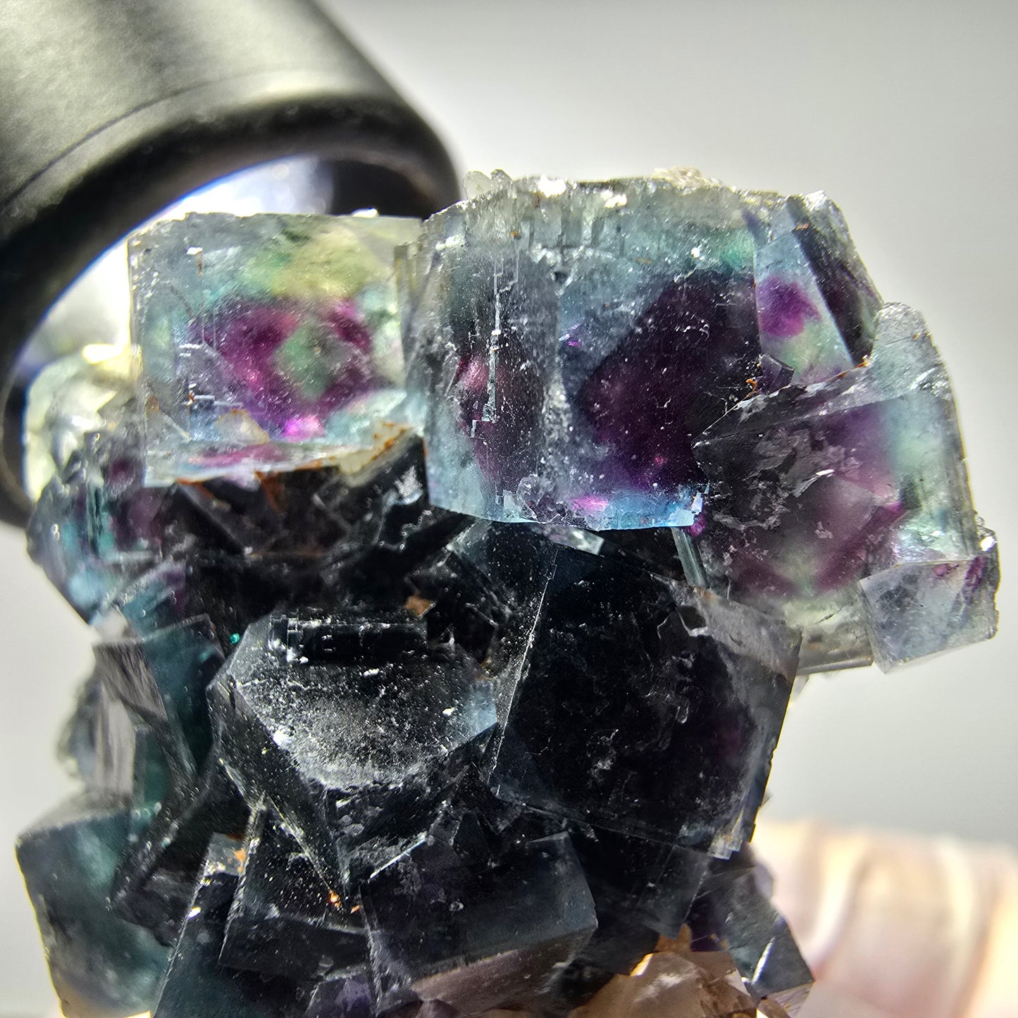 Seltene Phantom Fluorit Würfel Stufe, grün lila Okorusu, Namibia 50*38*21mm #13258