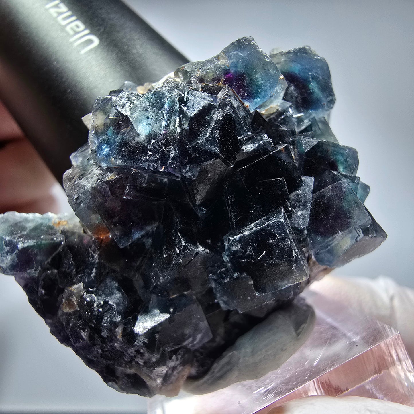 Seltene Phantom Fluorit Würfel Stufe, grün lila Okorusu, Namibia 50*38*21mm #13258