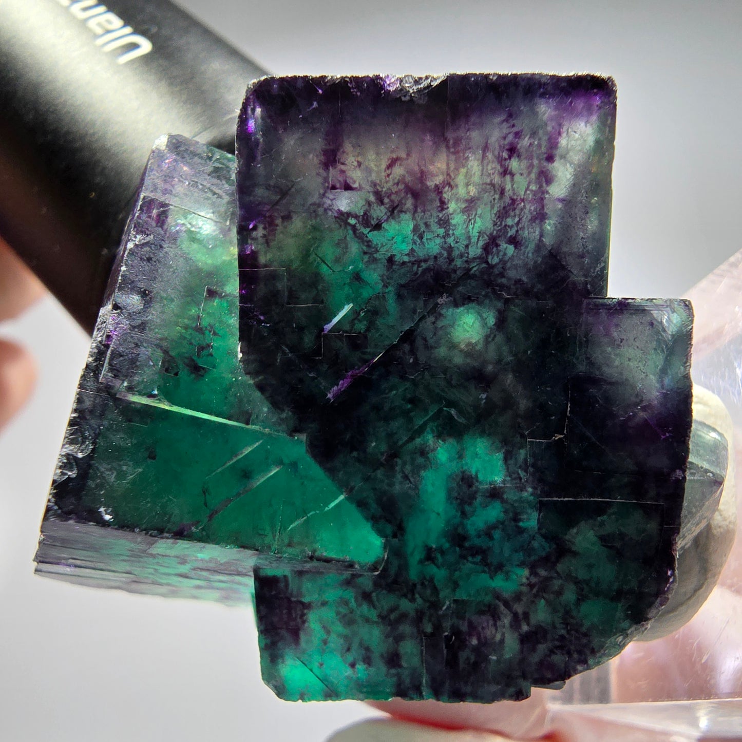 Seltene Phantom Fluorit Würfel Stufe, grün lila Okorusu, Namibia 49*41*33mm #13259