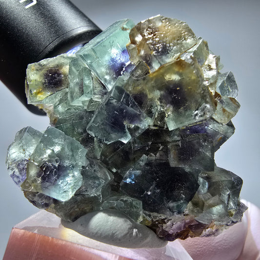 Seltene Phantom Fluorit Würfel Stufe, grün lila Okorusu, Namibia 55*44*30mm #13262