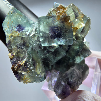 Seltene Phantom Fluorit Würfel Stufe, grün lila Okorusu, Namibia 55*44*30mm #13262