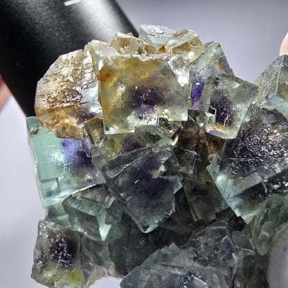 Seltene Phantom Fluorit Würfel Stufe, grün lila Okorusu, Namibia 55*44*30mm #13262