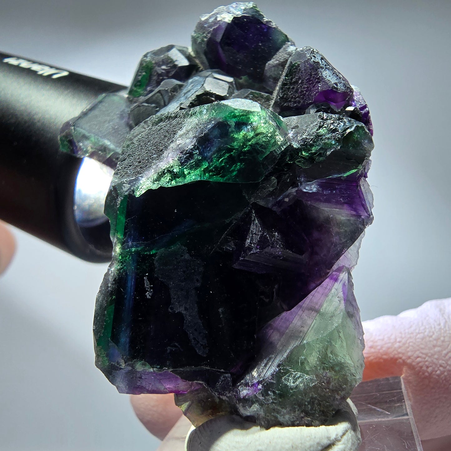 Seltene Phantom Fluorit Würfel Stufe, grün lila Okorusu, Namibia 54*35*22mm #13263