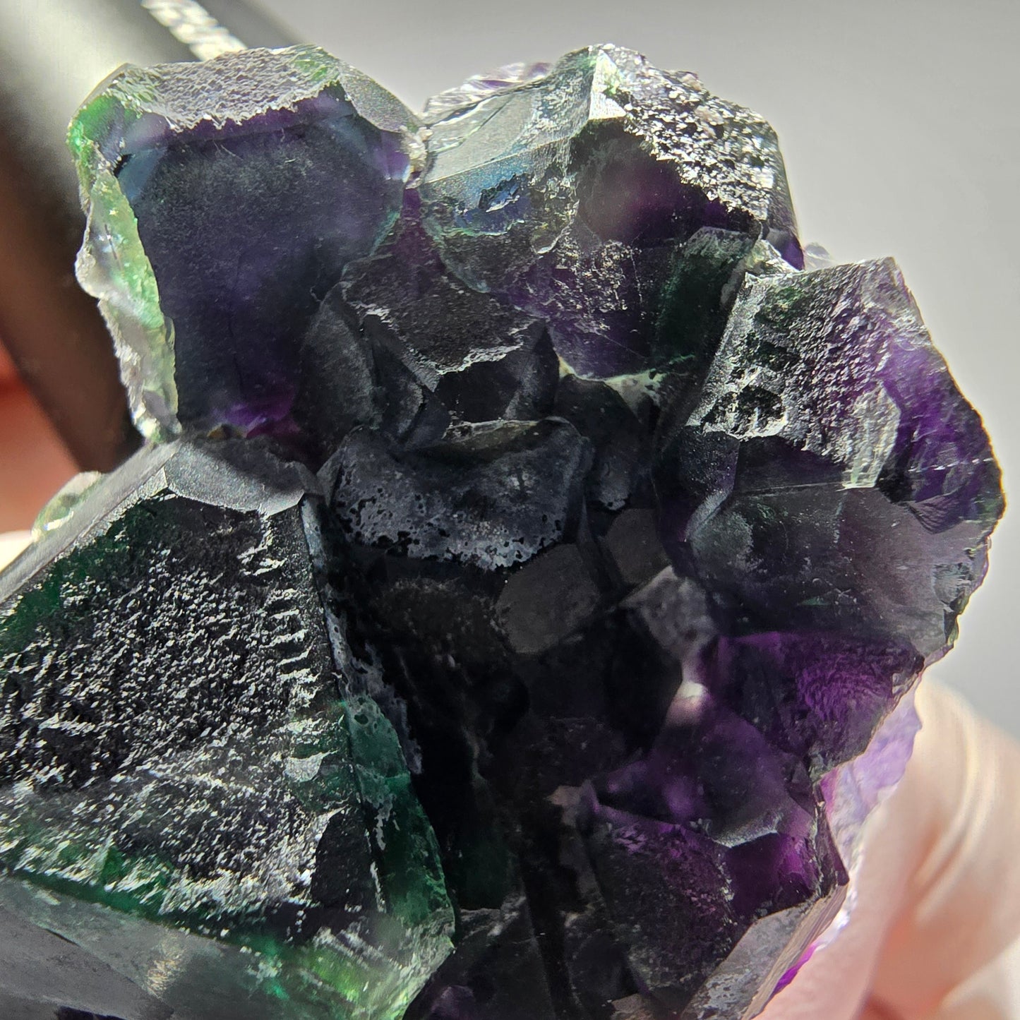 Seltene Phantom Fluorit Würfel Stufe, grün lila Okorusu, Namibia 54*35*22mm #13263
