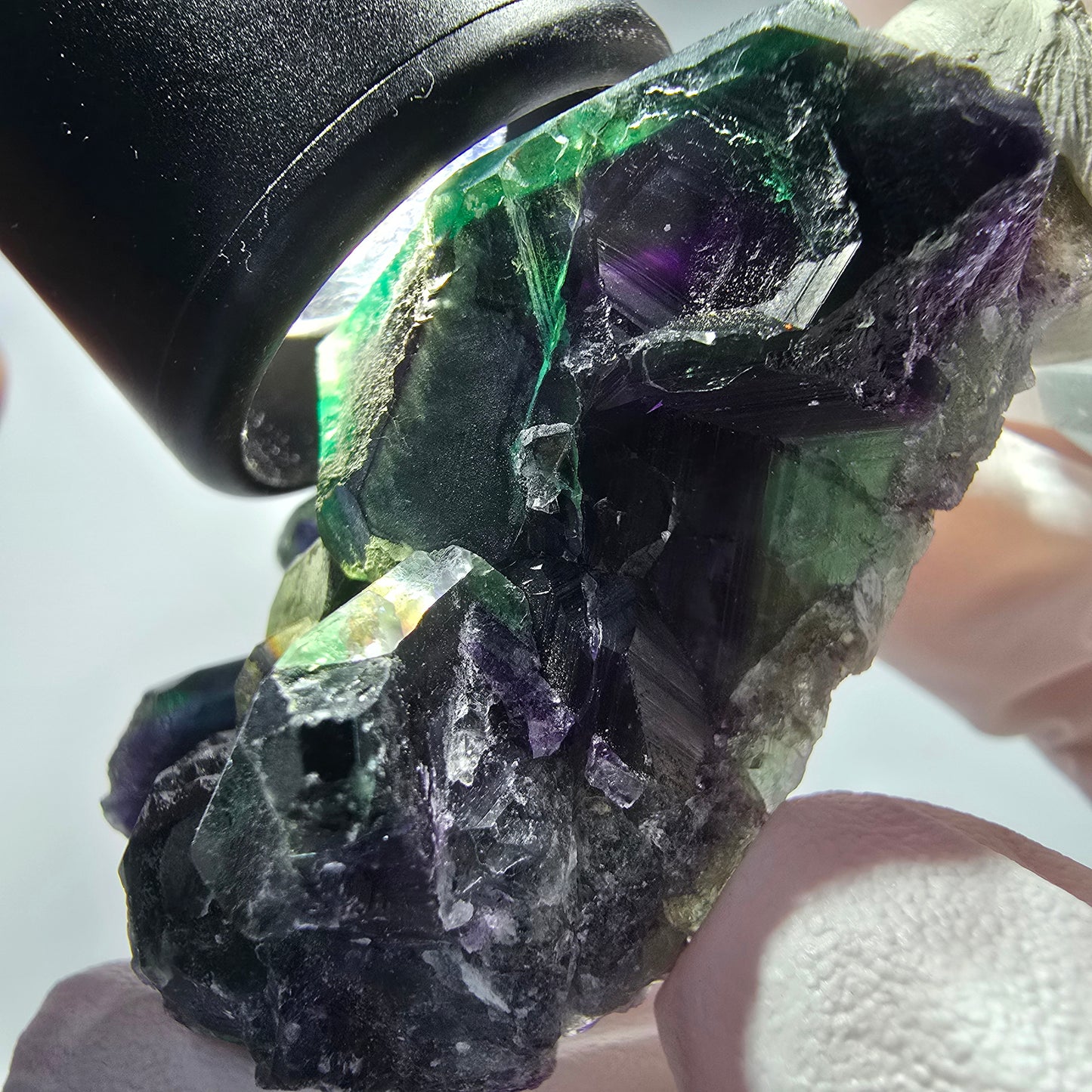 Seltene Phantom Fluorit Würfel Stufe, grün lila Okorusu, Namibia 54*35*22mm #13263