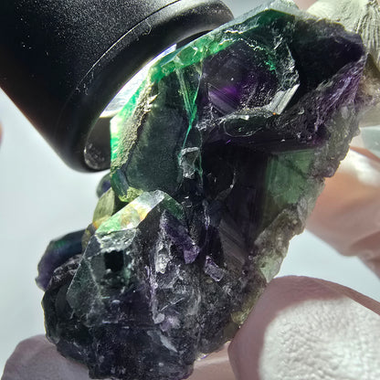 Seltene Phantom Fluorit Würfel Stufe, grün lila Okorusu, Namibia 54*35*22mm #13263