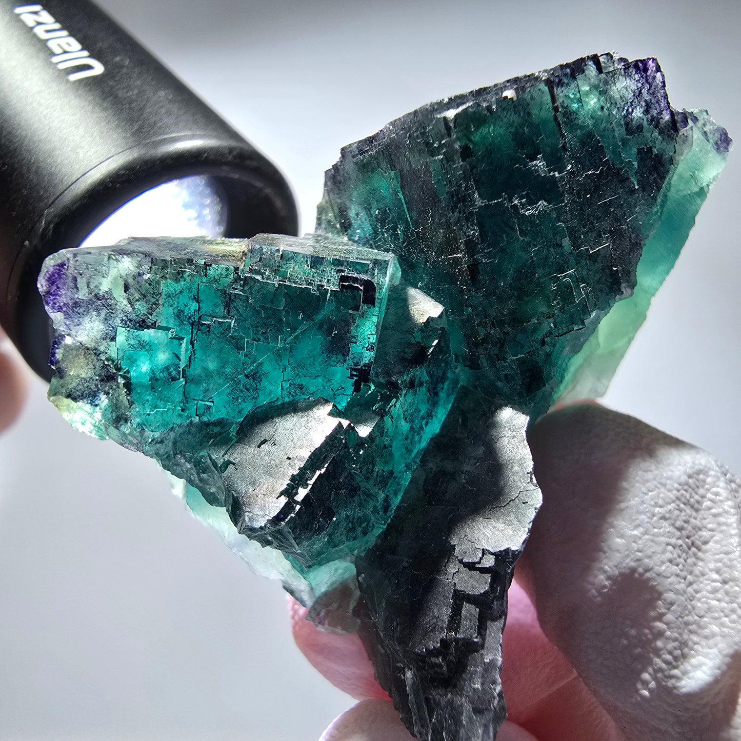 Phantom Fluorit Würfel Stufe, parkettiert Okorusu, Namibia 52*38*28mm #13264