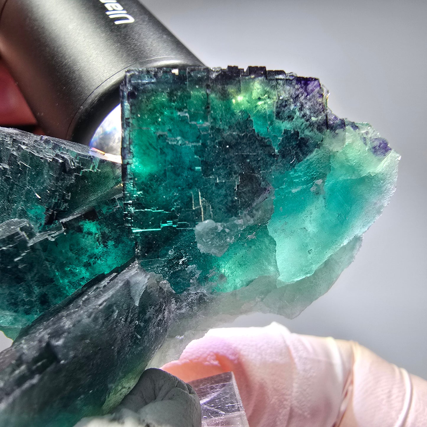 Phantom Fluorit Würfel Stufe, parkettiert Okorusu, Namibia 52*38*28mm #13264