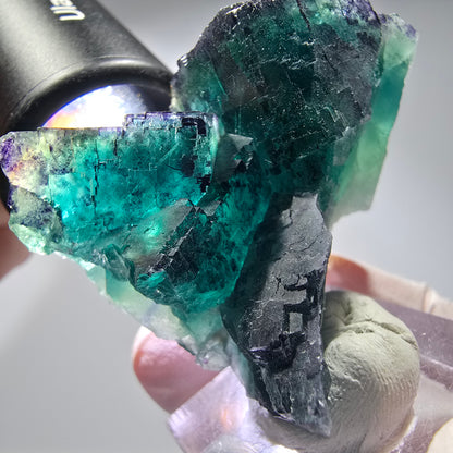 Phantom Fluorit Würfel Stufe, parkettiert Okorusu, Namibia 52*38*28mm #13264