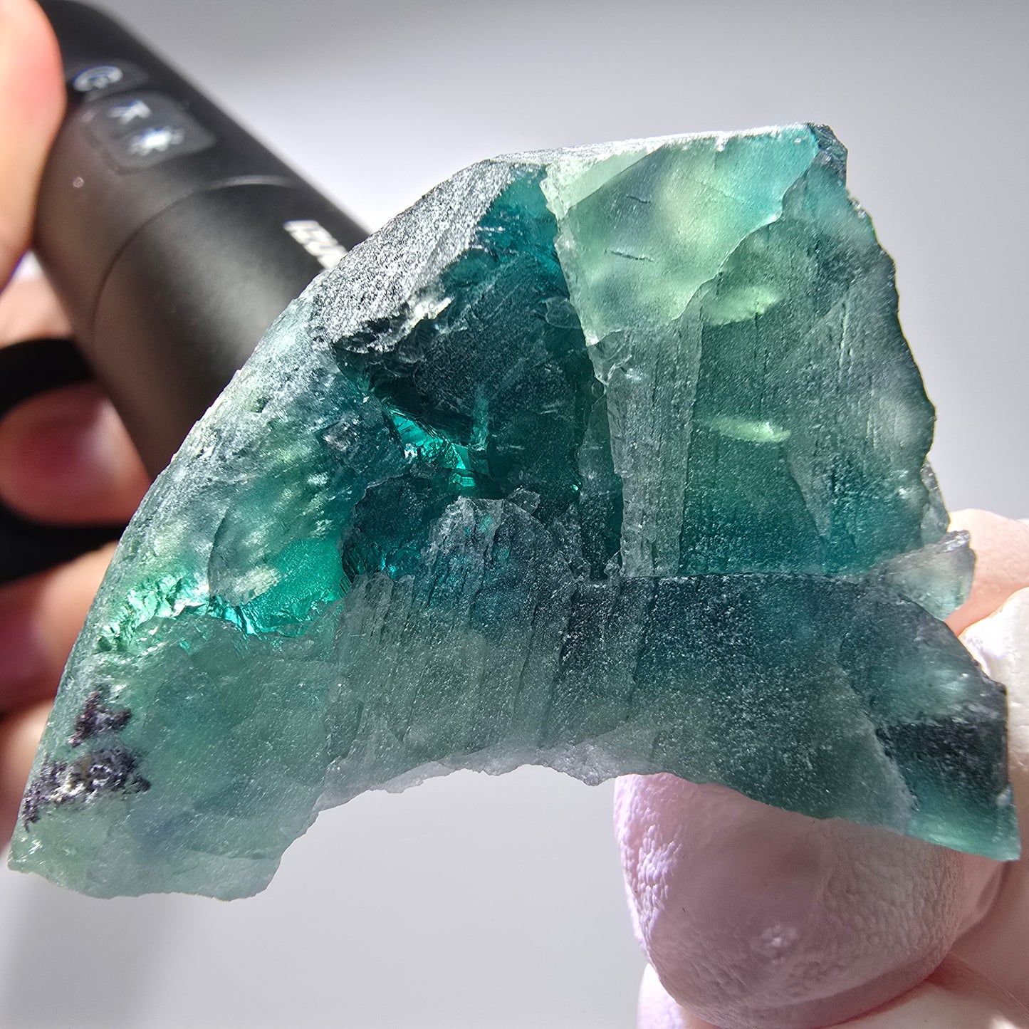Phantom Fluorit Würfel Stufe, parkettiert Okorusu, Namibia 52*38*28mm #13264