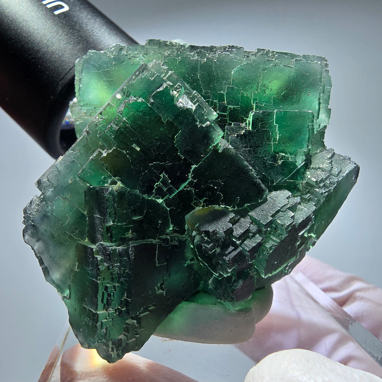 Phantom Fluorit Würfel Stufe, parkettiert grün Okorusu, Namibia 65*48*38mm #13265