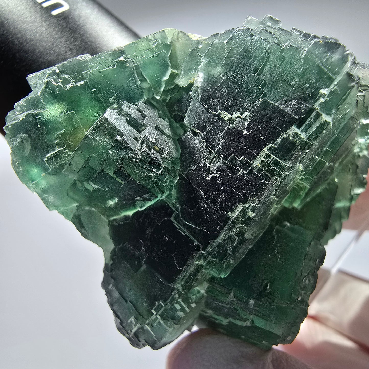 Phantom Fluorit Würfel Stufe, parkettiert grün Okorusu, Namibia 65*48*38mm #13265