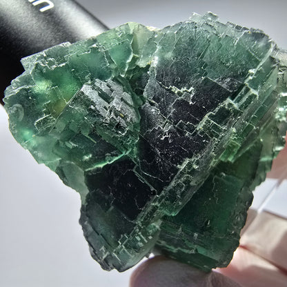 Phantom Fluorit Würfel Stufe, parkettiert grün Okorusu, Namibia 65*48*38mm #13265