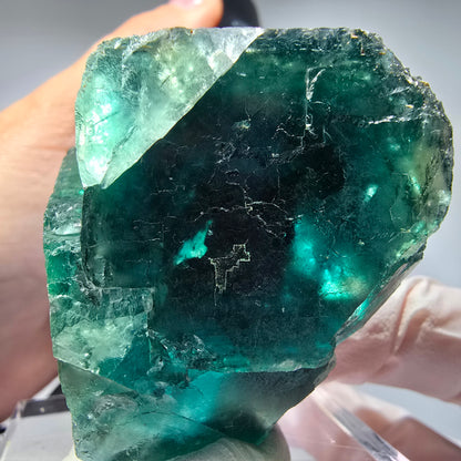 Phantom Fluorit Würfel Stufe, parkettiert grün Okorusu, Namibia 53*40*34mm #13266