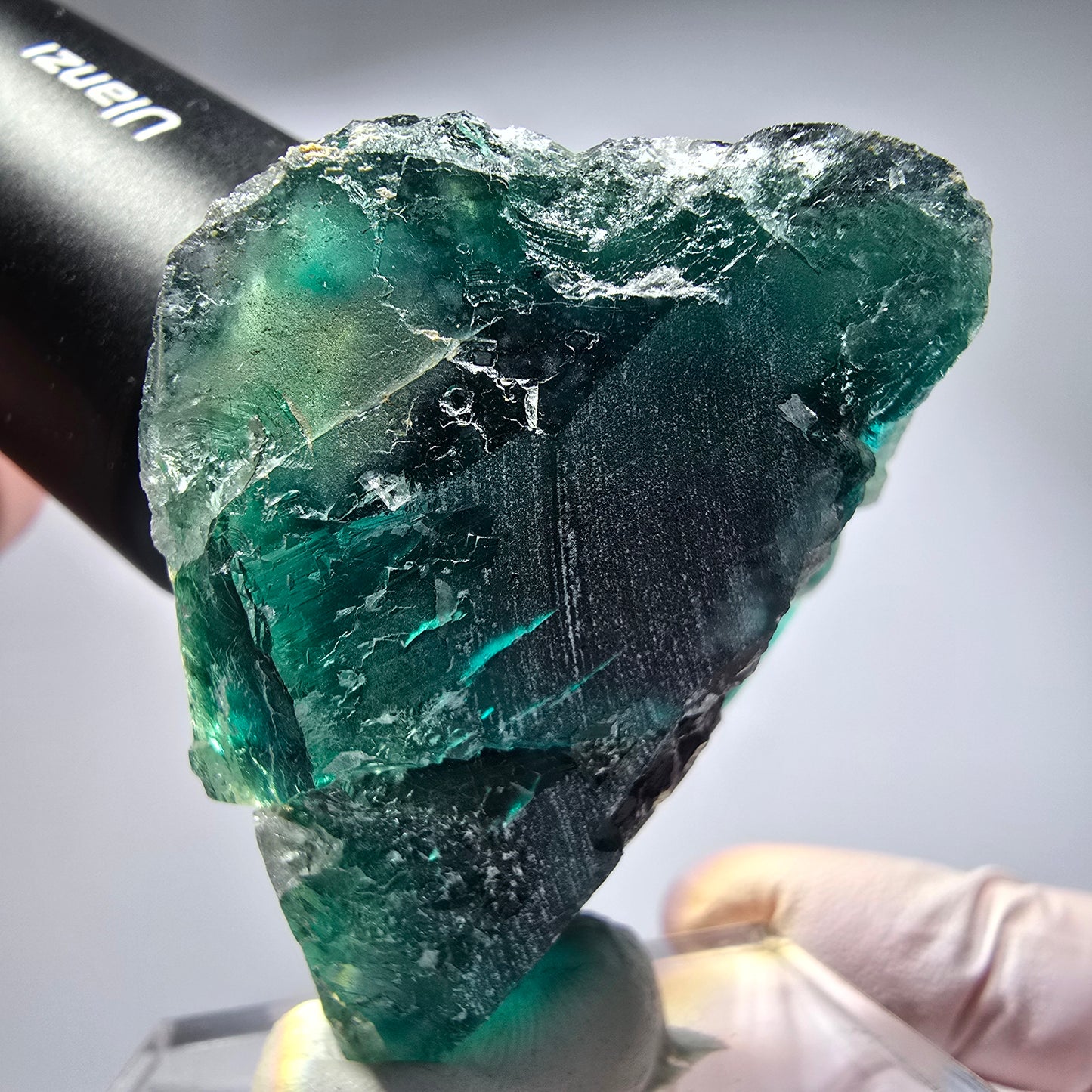 Phantom Fluorit Würfel Stufe, parkettiert grün Okorusu, Namibia 53*40*34mm #13266