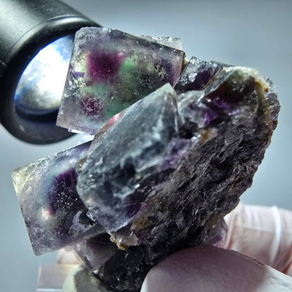 Seltene Phantom Fluorit Würfel Stufe, grün lila Okorusu, Namibia 45*30*28mm #13267