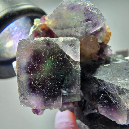 Seltene Phantom Fluorit Würfel Stufe, grün lila Okorusu, Namibia 45*30*28mm #13267