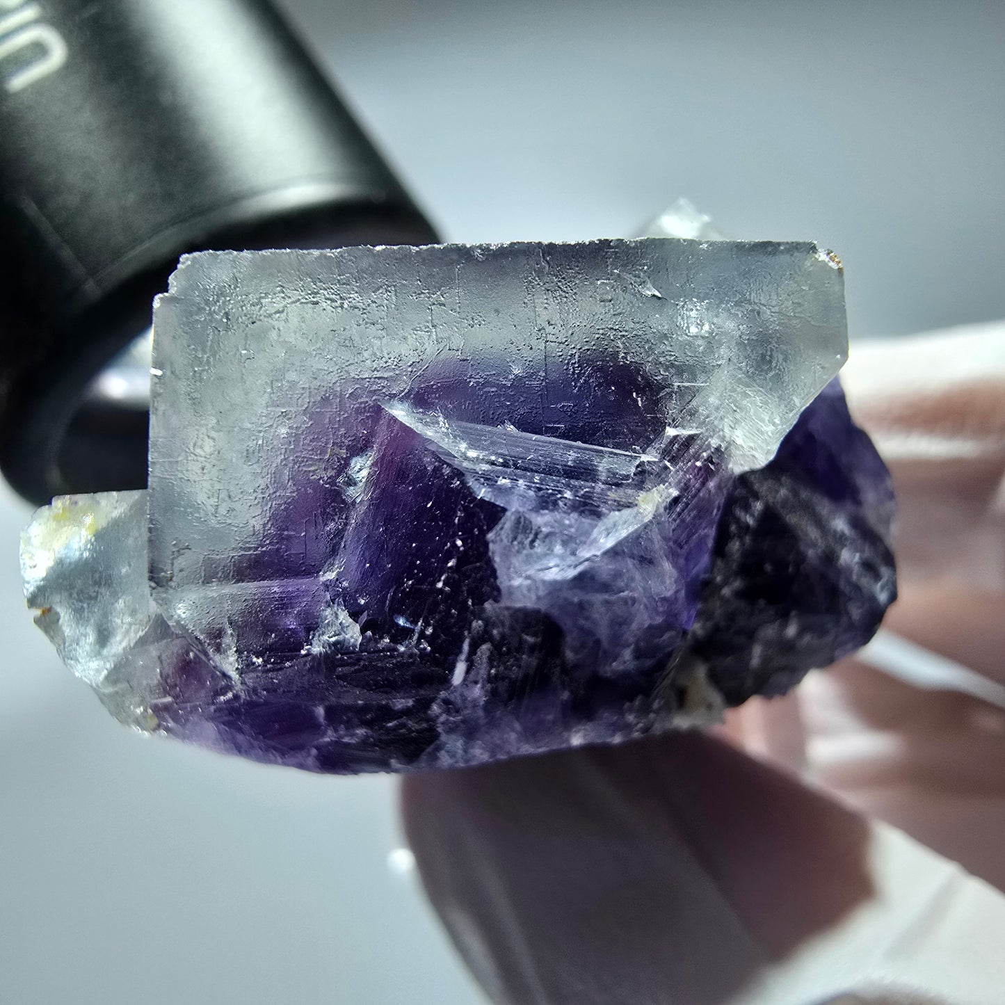 Seltene Phantom Fluorit Würfel Stufe, lila weiß Okorusu, Namibia 51*33*24mm #13268