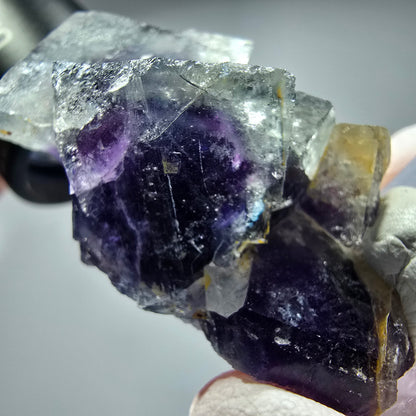 Seltene Phantom Fluorit Würfel Stufe, lila weiß Okorusu, Namibia 51*33*24mm #13268