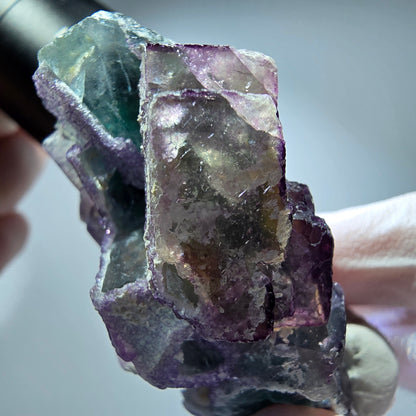 Seltene Phantom Fluorit Würfel Stufe, grün lila Okorusu, Namibia 58*38*30mm #13269