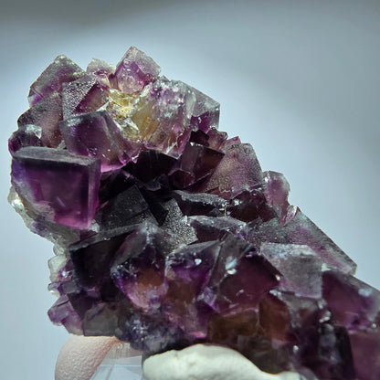 Seltene Phantom Fluorit Würfel Stufe, lila gelb Okorusu, Namibia 62*35*22mm #13270