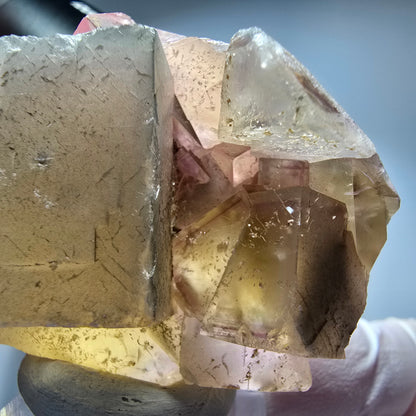 Seltene Phantom Fluorit Würfel Stufe, lila gelb Okorusu, Namibia 59*41*27mm #13271