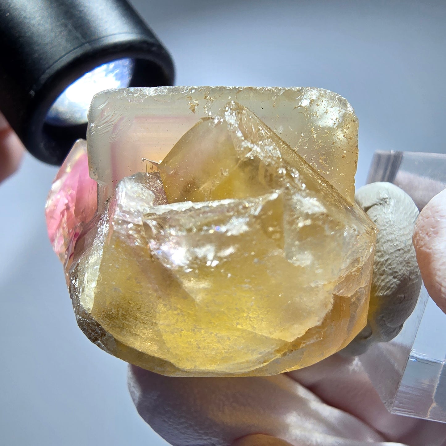 Seltene Phantom Fluorit Würfel Stufe, lila gelb Okorusu, Namibia 59*41*27mm #13271