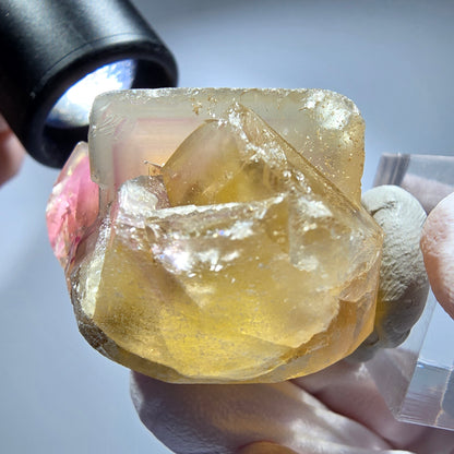 Seltene Phantom Fluorit Würfel Stufe, lila gelb Okorusu, Namibia 59*41*27mm #13271