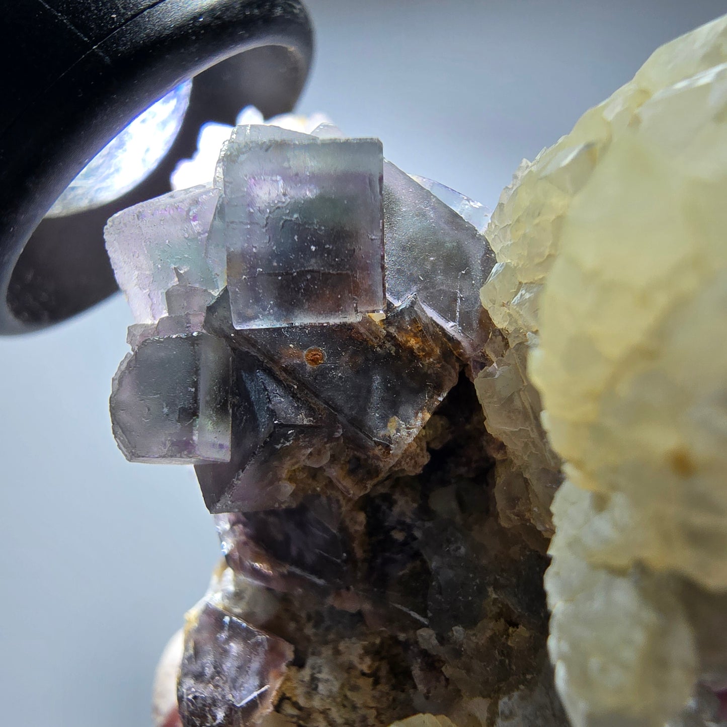 Phantom Fluorit Würfel, Quarz Stufe, grün lila Okorusu, Namibia 65*45*35mm #13272