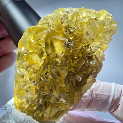 Phantom Fluorit Würfel Stufe gelb Honey Pocket Mine, Okorusu, Namibia 62*37*16mm #13273