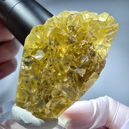 Phantom Fluorit Würfel Stufe gelb Honey Pocket Mine, Okorusu, Namibia 62*37*16mm #13273