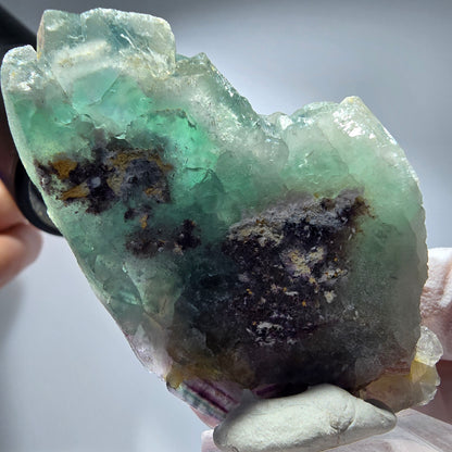 Seltene Phantom Fluorit Würfel Stufe, grün lila Okorusu, Namibia 68*44*19mm #13274