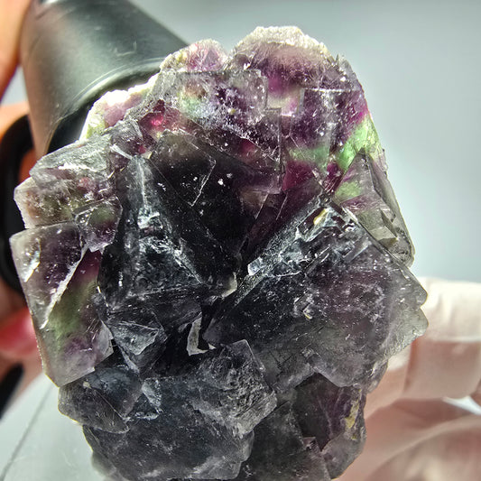 Seltene Phantom Fluorit Würfel Stufe, grün lila Okorusu, Namibia 51*32*21mm #13275