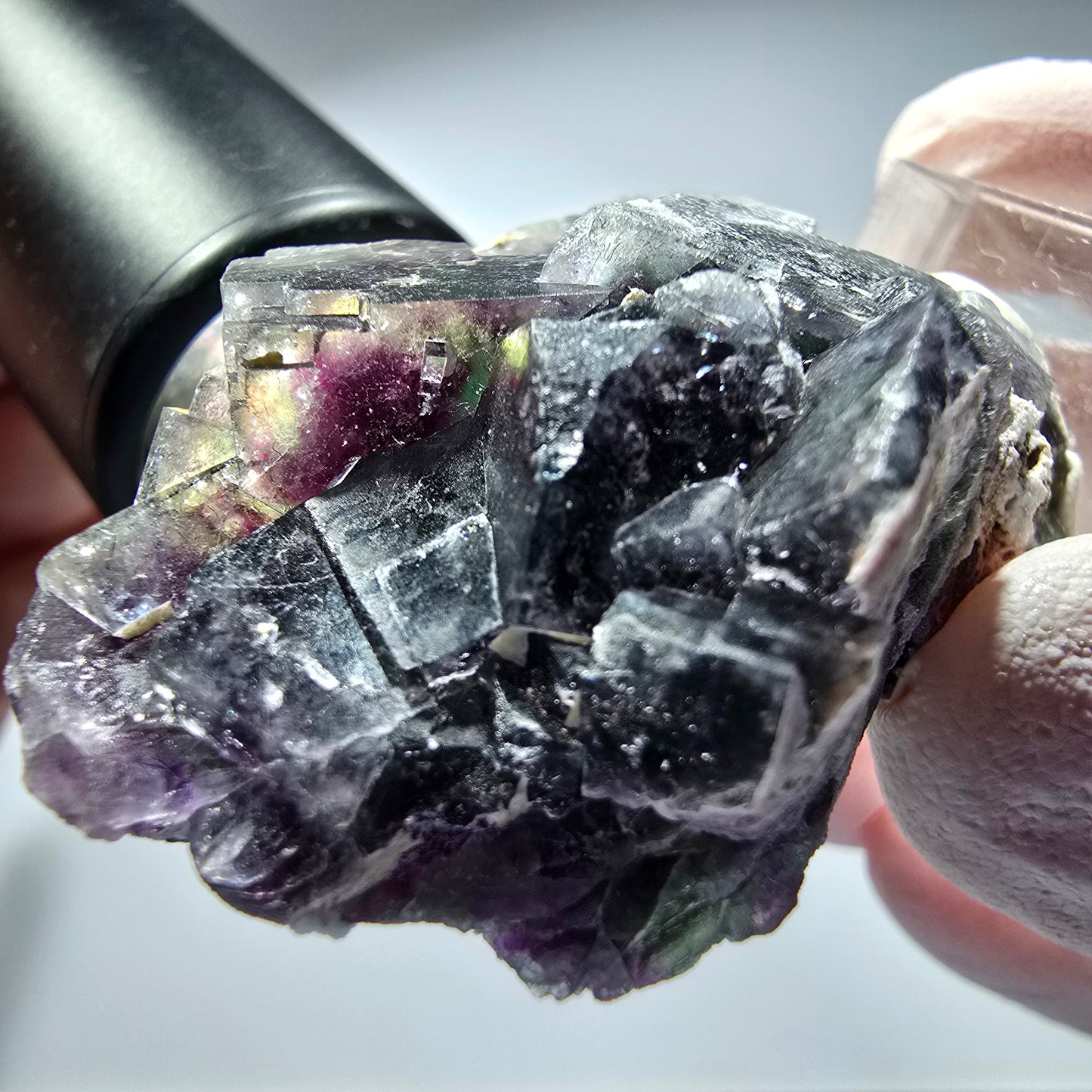 Seltene Phantom Fluorit Würfel Stufe, grün lila Okorusu, Namibia 51*32*21mm #13275