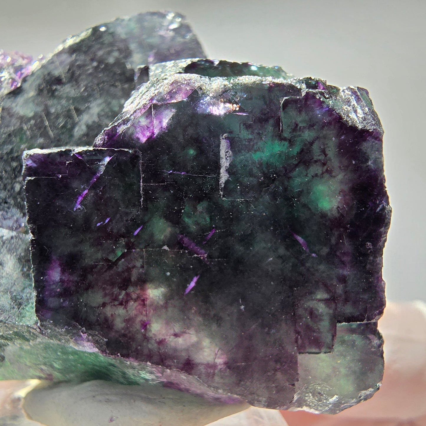 Seltene Phantom Fluorit Würfel Stufe, grün lila Okorusu, Namibia 51*44*27mm #13276